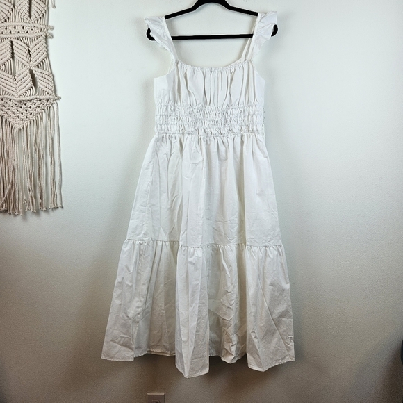 Anthropologie Moon River Square-Neck A-Line Dress L NWT White Vacation Summer - Picture 13 of 13
